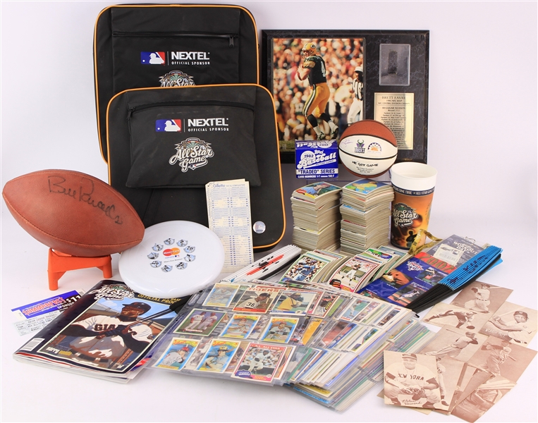 1950s-2000s Sports Memorabilia Collection - Lot of 3500+ w/ Bill Parcells Signed SBXXXI Football, Ray Allen Signed He Got Game Mini Basketball, 1950s Exhibit Cards, Trading Cards & More