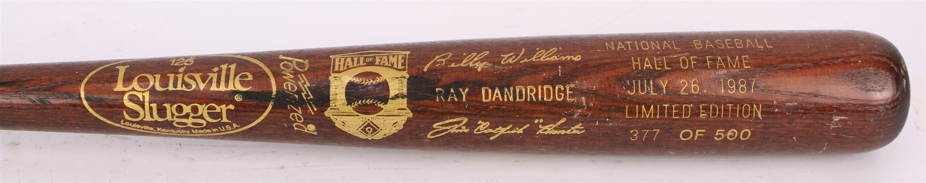 1987 MLB Hall of Fame Induction Class Louisville Slugger Commemorative Bat 377/500