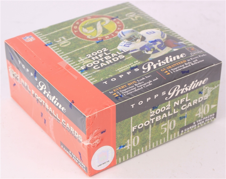 2002 Topps Pristine Football Trading Cards Sealed Hobby Box 