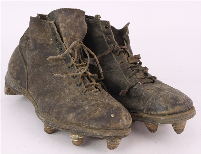 1910s-20s Spalding Game Worn Leather High Top Football Boots (MEARS LOA)