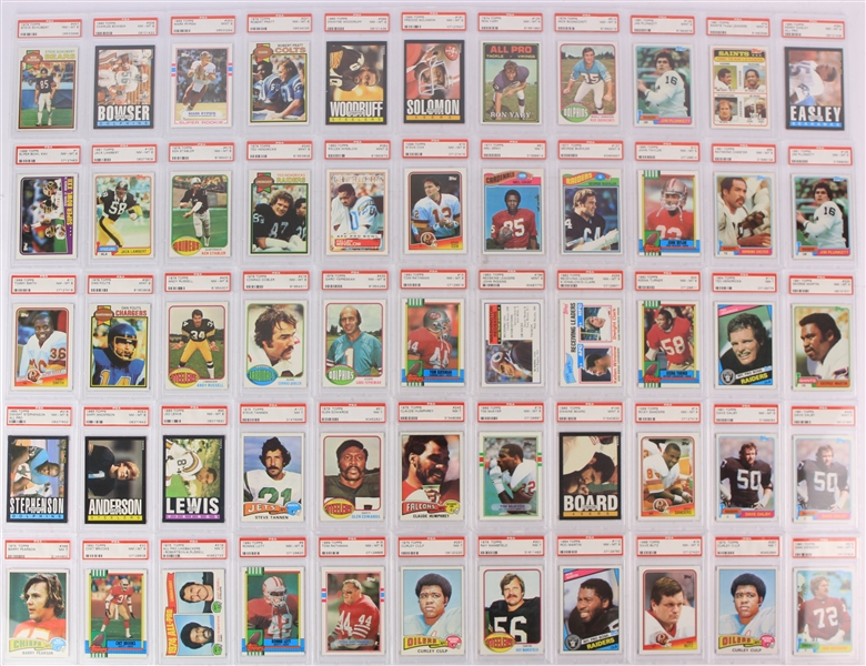 1961-2006 PSA Slabbed & Graded Football Trading Cards - Lot of 176 w/ Peyton Manning, Reggie White, Ken Stabler, Dan Fouts & More 