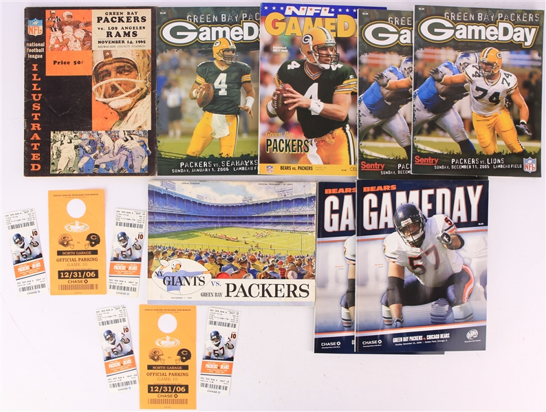1959-2006 Green Bay Packers Program & Ticket Collection - Lot of 14