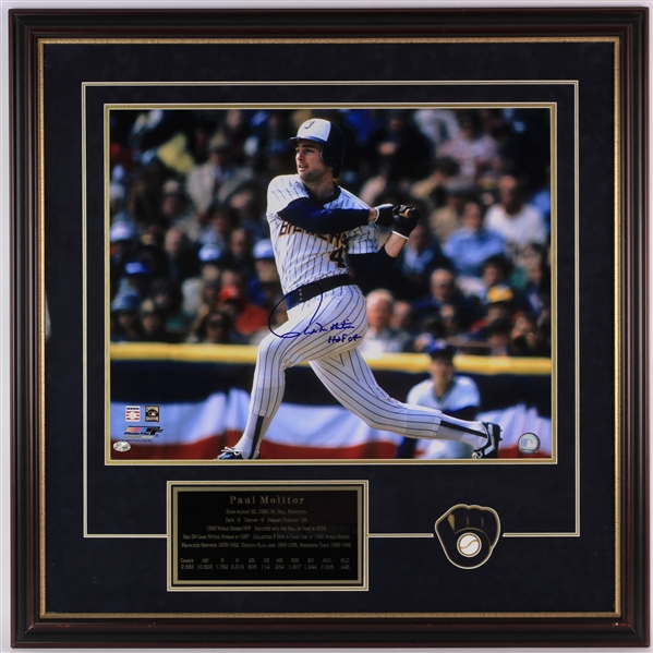 2006 Paul Molitor Milwaukee Brewers Signed 28" x 29" Framed Photo Display (JSA) 