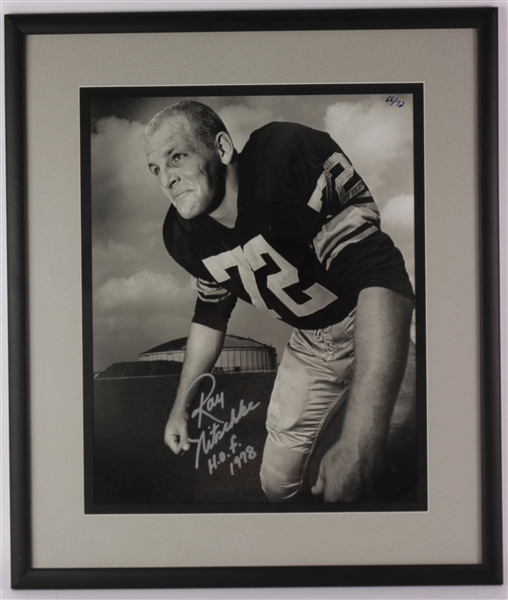 1958 Ray Nitschke Green Bay Packers Signed 24" x 28" Framed Rare Rookie Season #72 Photograph (JSA) 66/72