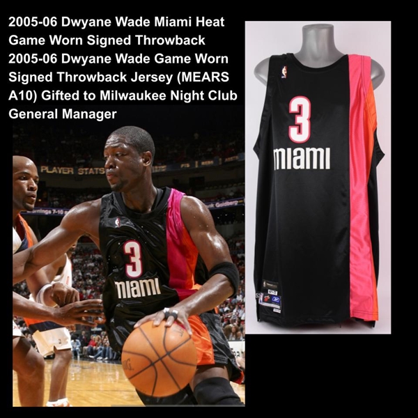 2005-06 Dwyane Wade Miami Heat Game Worn Signed Throwback Jersey (MEARS A10/JSA)