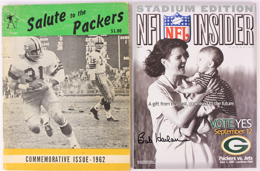 1962-2000 Green Bay Packers Publications - Lot of 2 w/ 1962 Salute to the Packers & Bob Harlan Signed Program (JSA)