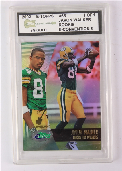 2002 Javon Walker Green Bay Packers eTopps Cleveland SG Gold Rookie Card (1/1)