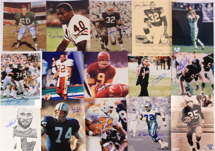 2000s Football Signed 8" x 10" Photos - Lot of 34 w/ Jim Brown, Walter Payton & More (JSA)