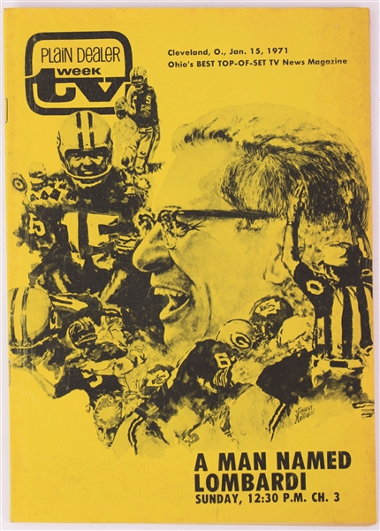1971 Vince Lombardi Green Bay Packers A Man Named Lombardi Plain Dealer Week TV Guide