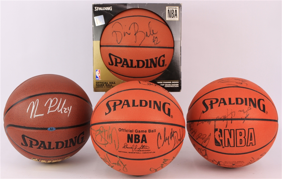 1990s-2010s Single & Team Signed Basketball Collection - Lot of 4 w/ Clyde Drexler, Chris Mullin, Don Nelson & More (JSA)