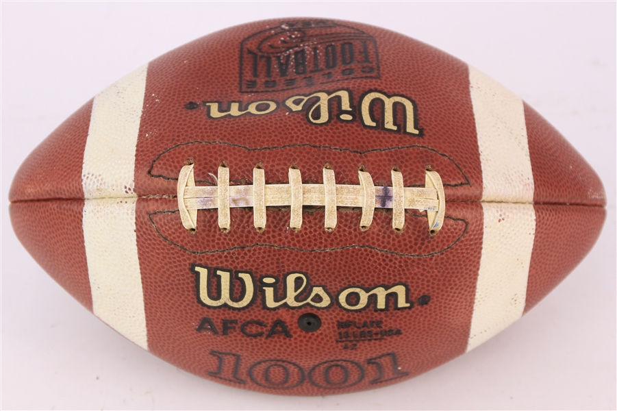 1998-99 Tom Brady Michigan Wolverines Wilson AFCA 1001 Game Used Football (MEARS LOA)
