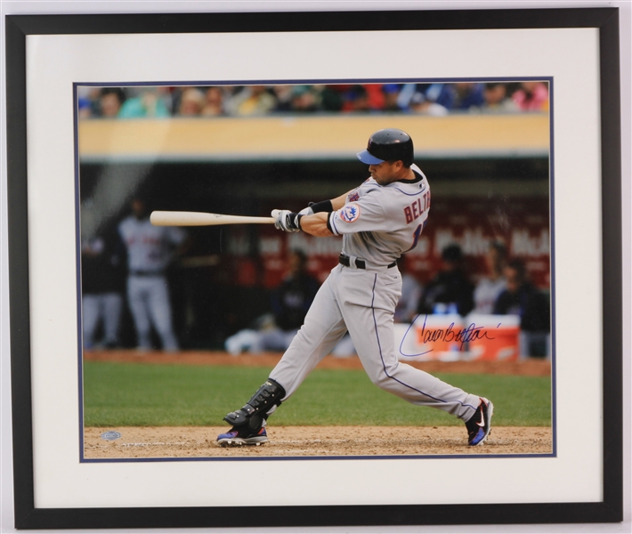 2000s Carlos Beltran New York Mets Signed 21" x 25" Framed Photo (Steiner)