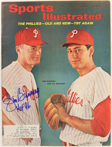 1965 Jim Bunning Philadelphia Phillies Signed Sports Illustrated Magazine (JSA)