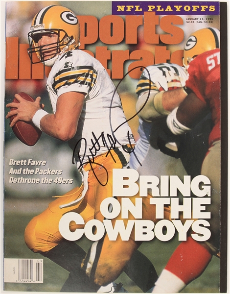 1996 Brett Favre Green Bay Packers Signed Sports Illustrated Magazine (JSA)