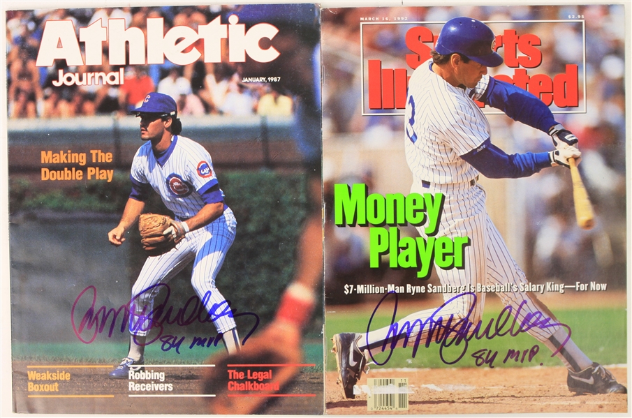 1987-92 Ryne Sandberg Chicago Cubs Signed Magazines - Lot of 2 (JSA)
