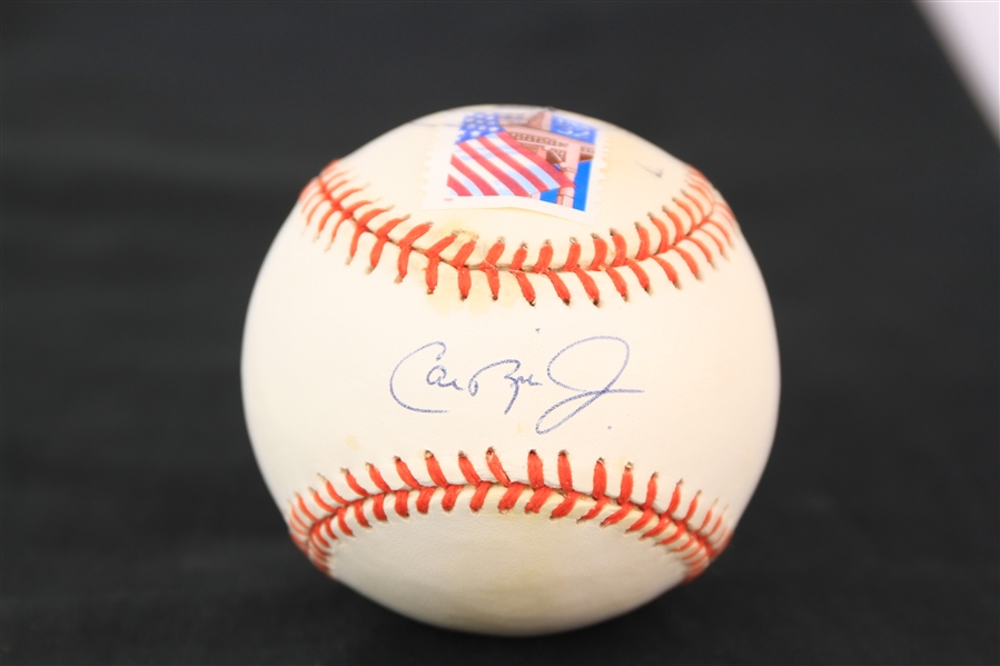 1997 Cal Ripken Jr. Baltimore Orioles Signed, Stamped & Postmarkes OAL Budig 2131 Commemorative Baseball (JSA)