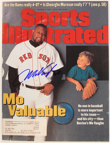 1995 Mo Vaughn Boston Red Sox Signed Sports Illustrated Magazine (JSA)