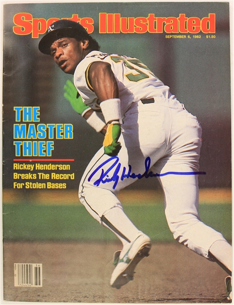 1982 Rickey Henderson Oakland Athletics Signed Sports Illustrated Magazine (JSA)