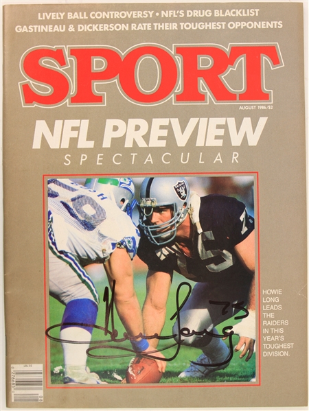 1986 Howie Long Los Angeles Raiders Signed Sport NFL Preview Magazine (JSA)