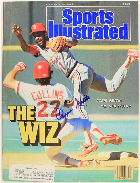 1987 Ozzie Smith St. Louis Cardinals Signed Sports Illustrated Magazine (JSA)