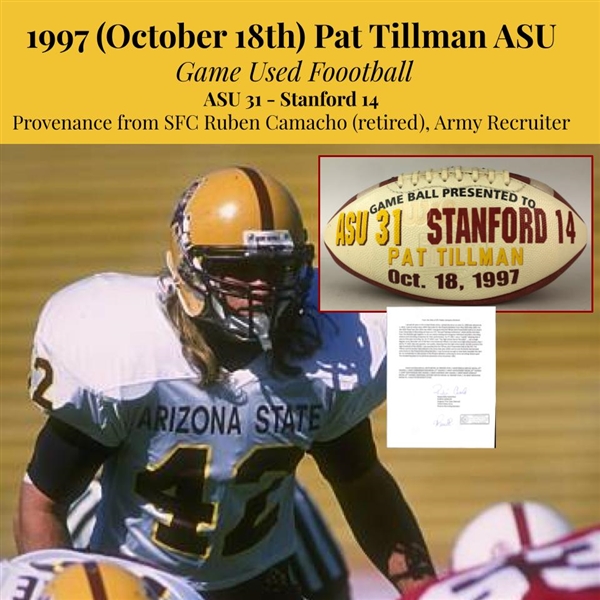 1997 (October 18) Pat Tillman Arizona State Sun Devils Game Used Presentation Game Ball (MEARS LOA/SFC Ruben Camacho) 