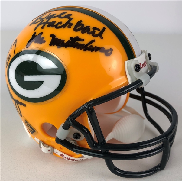 1990s Green Bay Packers Multi Signed Mini Helmet w/ 10 Signatures Including Marv Fleming, Bob Long, Gary Knafelc  & More (JSA)