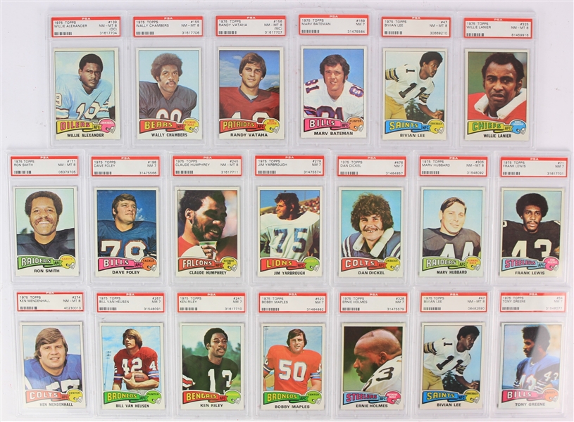 1975 Topps PSA Slabbed Football Trading Cards - Lot of 20 w/ Willie Lanier, Claude Humphrey & More 