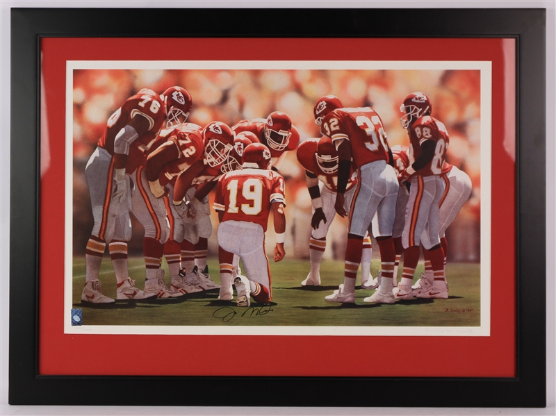 1997 Joe Montana Kansas City Chiefs Signed 23" x 31" Framed Lithograph (JSA) 104/1000