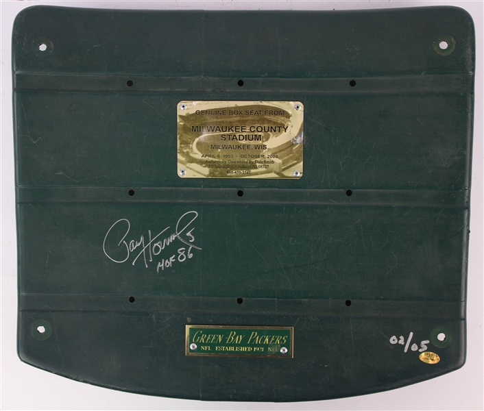 1953-2000 Paul Hornung Green Bay Packers Signed Milwaukee County Stadium Seat Back (MEARS LOA/JSA) 02/05