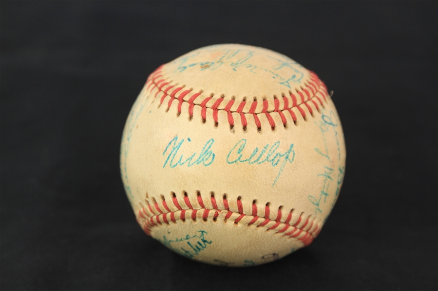1947 Milwaukee Brewers Team Signed Baseball w/ 23 Signatures Including Al Dark & More (MEARS LOA)