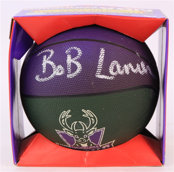 2000s Bob Lanier Milwaukee Bucks Signed Mini Basketball (JSA)