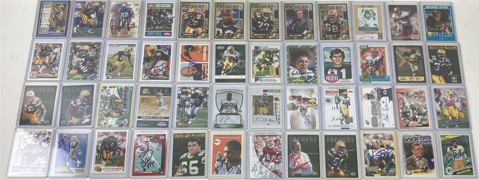1970s-2010s Green Bay Packers Signed Football Trading Cards - Lot of 125+ w/ Ron Wolf, Don Majkowski, James Lofton, Donald Driver & More