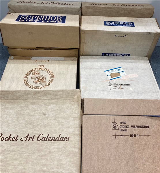 1970s-1980s Salesman Sample Calendar Sets (Lot of 40+ Boxes)