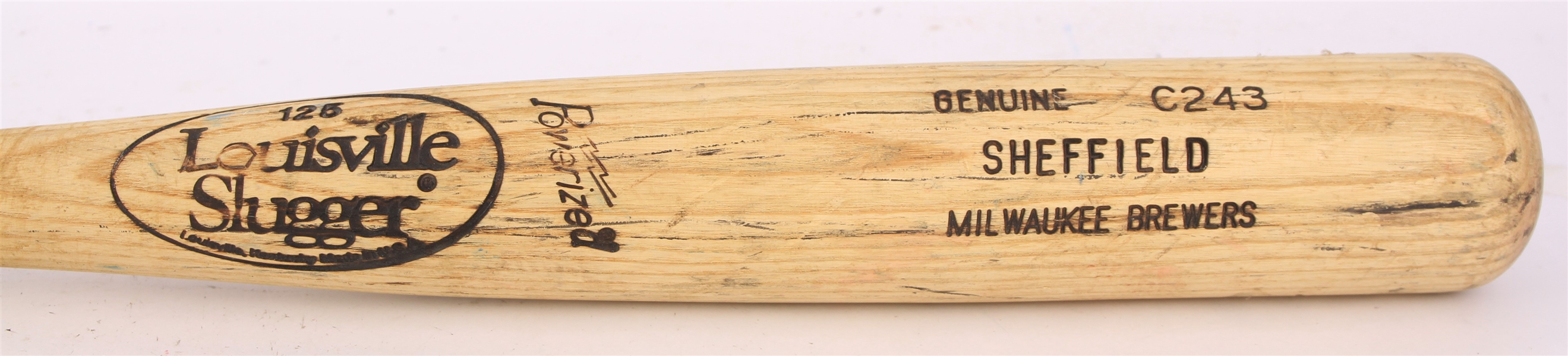 1991 Gary Sheffield Milwaukee Brewers Louisville Slugger Professional Model Game Used Bat (MEARS A10)