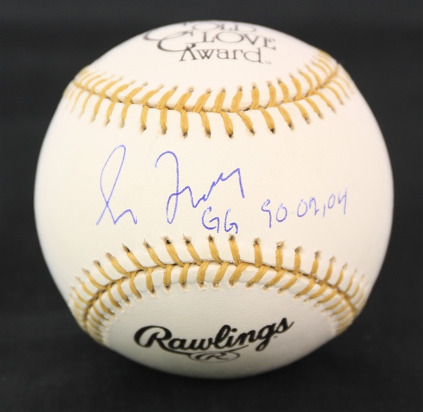 2005 Greg Maddux Chicago Cubs Signed Gold Glove Award Baseball (JSA) 