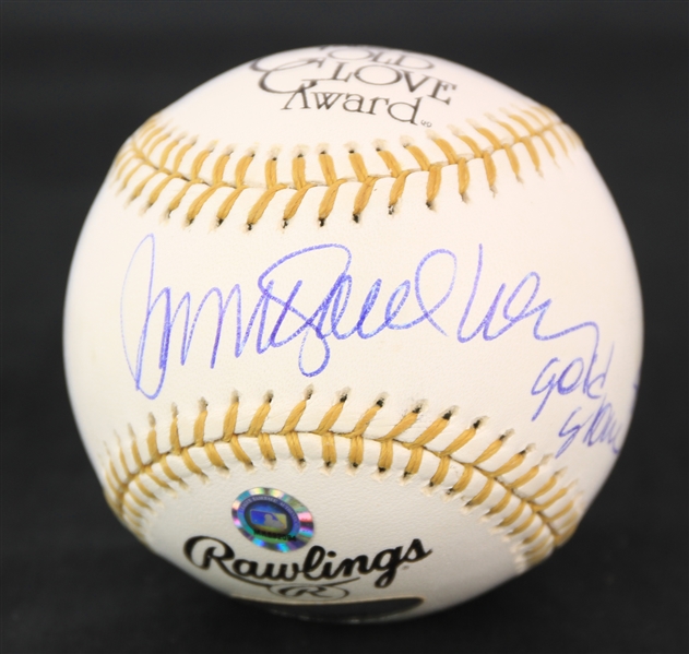 2004 Ryne Sandberg Chicago Cubs Signed Gold Glove Award Baseball (JSA/MLB Hologram)