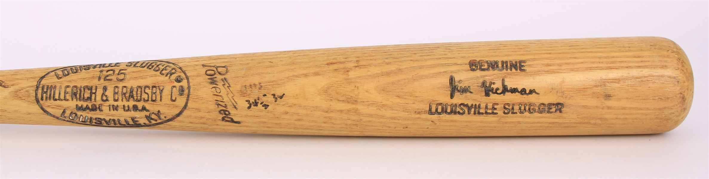1969-70 Jim Hickman Chicago Cubs H&B Louisville Slugger Professional Model Game Used Bat (MEARS A9 & PSA/DNA)