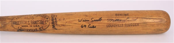 1968-69 Willie Smith Chicago Cubs Signed H&B Louisville Slugger Professional Model Game Used Bat (MEARS LOA/JSA)