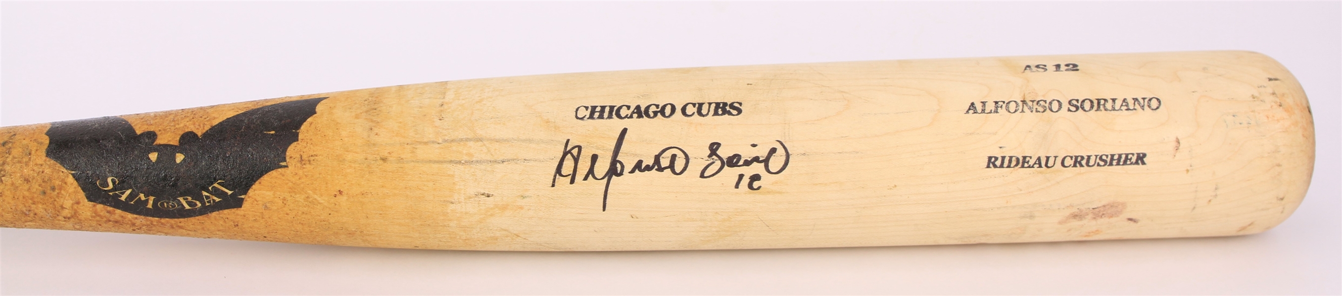 2007 Alfonso Soriano Chicago Cubs Signed SamBat Professional Model Game Used Bat (MEARS A7/JSA)