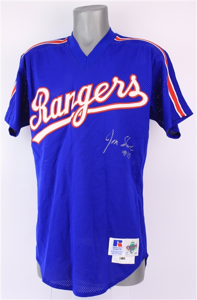 1993 Jon Shave Texas Rangers Signed Batting Practice Jersey (MEARS LOA/JSA)