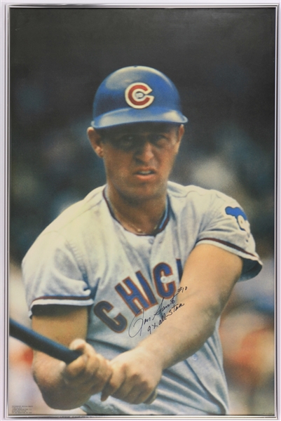 1970 Ron Santo Chicago Cubs Signed 24" x 36" Framed Poster (JSA)