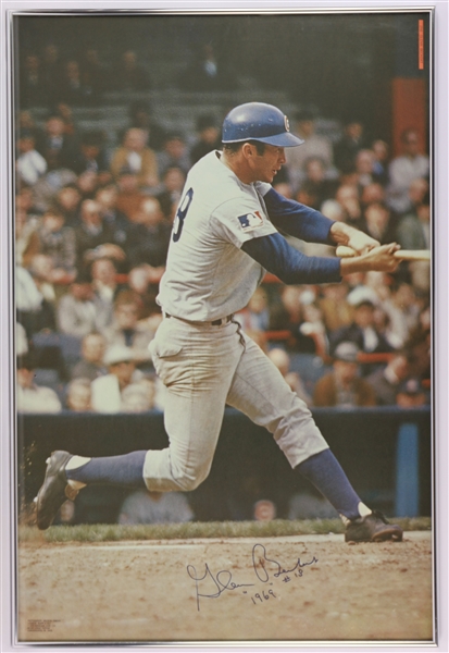 1970 Glenn Beckert Chicago Cubs Signed 24" x 36" Framed Poster (JSA)