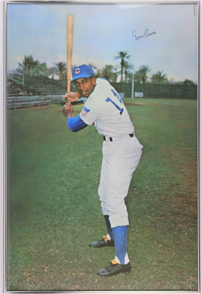 1968 Ernie Banks Chicago Cubs Signed 24" x 36" Framed Poster (JSA)