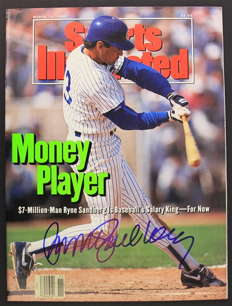 1992 Ryne Sandberg Chicago Cubs Signed Sports Illustrated Magazine (JSA)