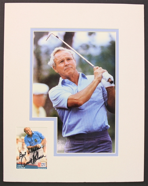 1990s Arnold Palmer 11" x 14" Matted Display w/ Signed Trading Card (JSA)