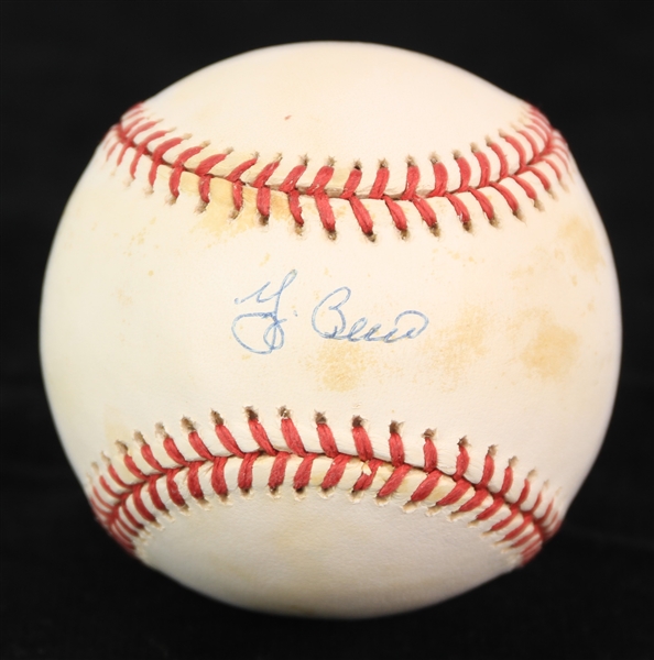 1995-99 Yogi Berra New York Yankees Signed OAL Budig Baseball (JSA)