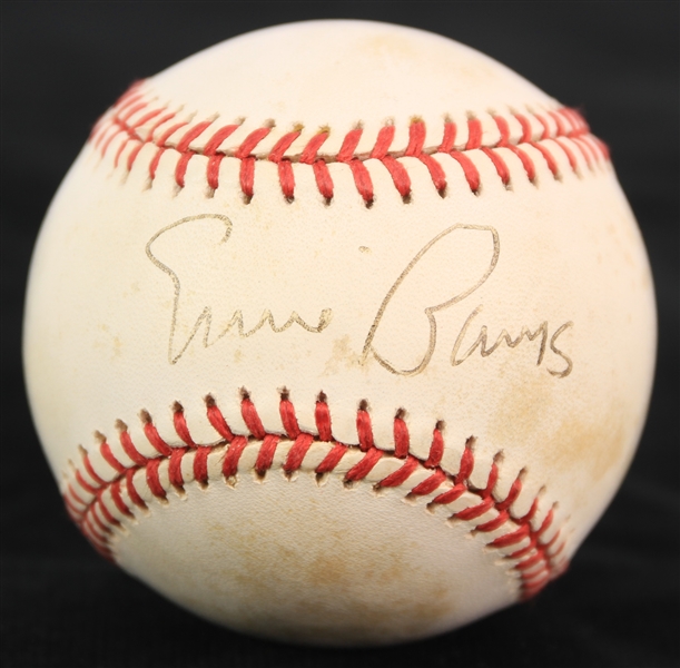 1993-94 Ernie Banks Chicago Cubs Signed ONL White Baseball (JSA)