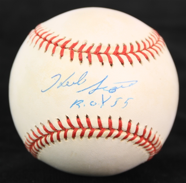1995-99 Herb Score Cleveland Indians Signed OAL Budig Baseball (JSA)