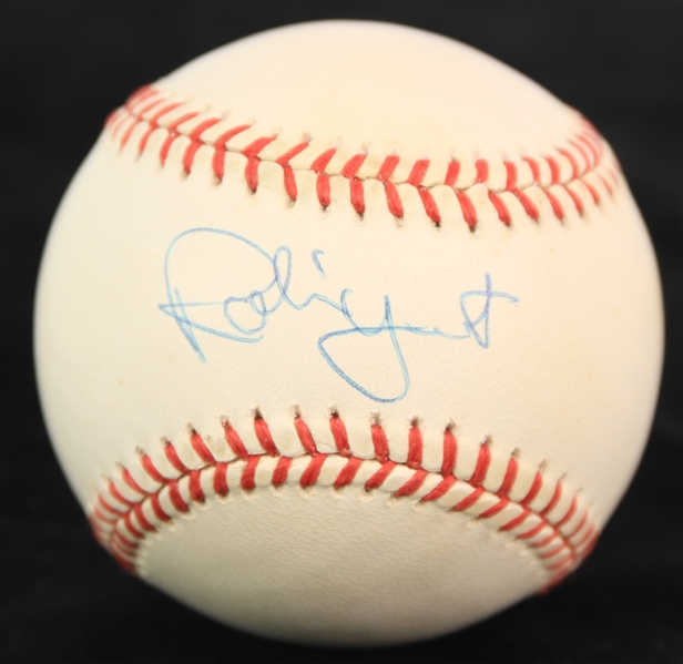 1990-92 Robin Yount Milwaukee Brewers Signed OAL Brown Baseball (JSA)