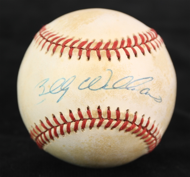 1985-89 Billy Williams Chicago Cubs Signed OAL Brown Baseball (JSA)